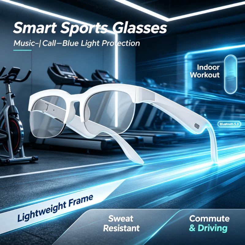 Smart Glasses Lens - แว่นตาอัจฉริยะ หูฟังไร้สายแบบ Bone Conduction รองรับการโทร ฟังเพลง